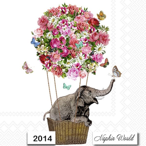 Hot Air Balloon Decoupage Paper Etsy