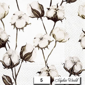 FREE SHIP - Two Paper Luncheon Decoupage Art Craft Napkins - (Design 5)  COTTON Branches Plants