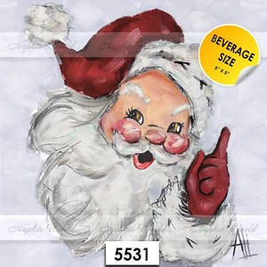FREE SHIP - Two Paper ***BEVERAGE Size*** Decoupage Art Craft Napkins - (Design 5531) Santa Claus St Nick Christmas Vintage