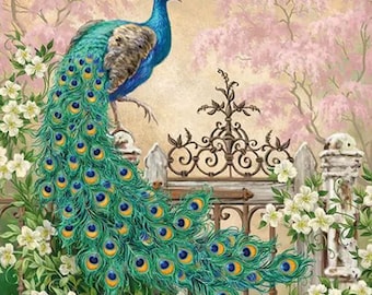 FREE SHIP - Two Paper Luncheon Decoupage Art Craft Napkins - (Design 950)  PEACOCK Tropical Bird