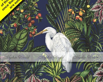 FREE SHIP - Two Paper Luncheon Decoupage Art Craft Napkins - (Design 744) EGRET Tropical Water Bird
