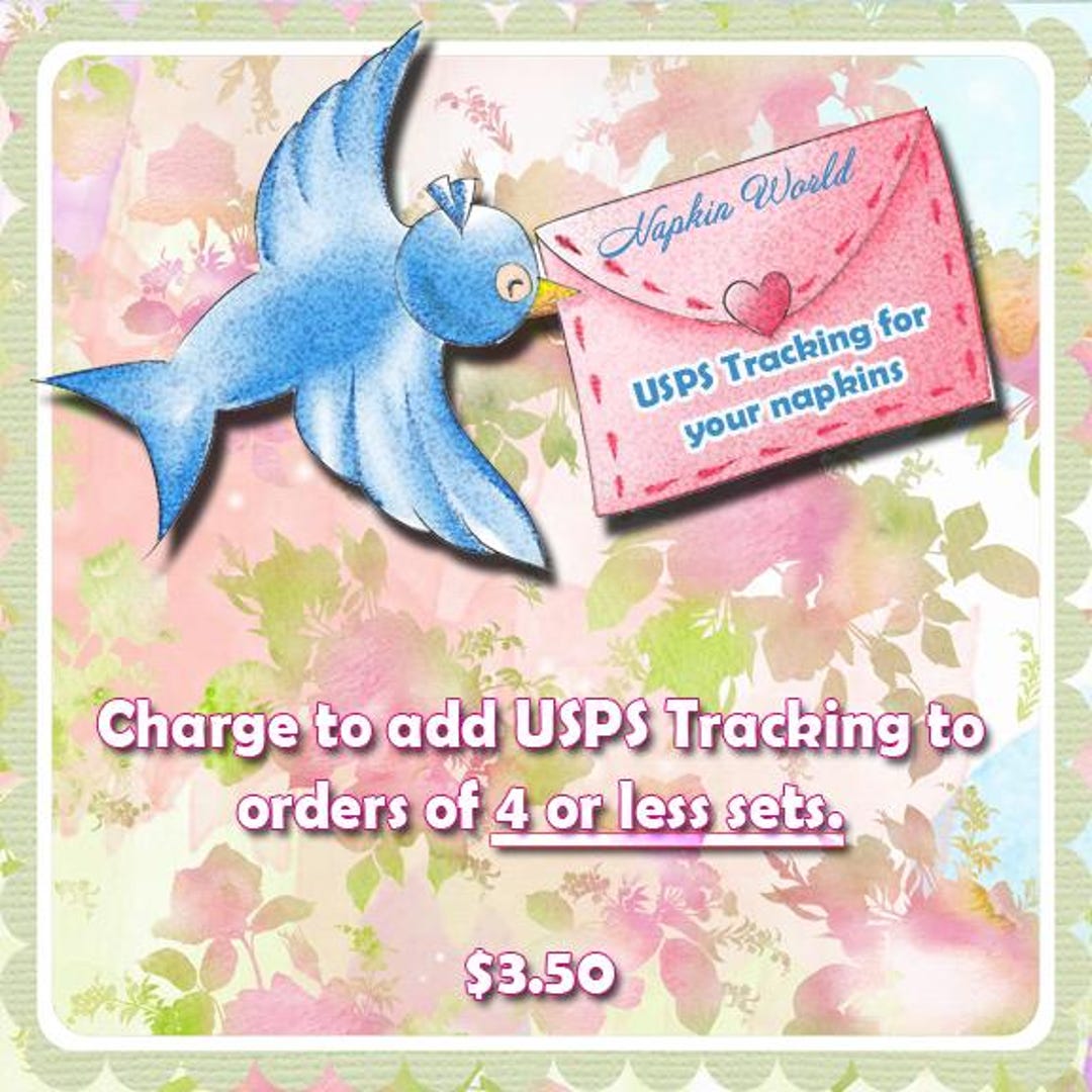 Tracking For Less UPCHARGE: USPS Tracking for Orders of 4 or Less Sets - Please Add This ...