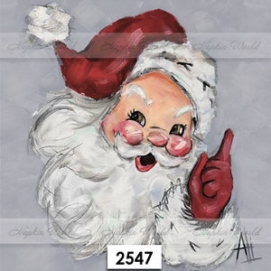 FREE SHIP - Two Paper Luncheon Decoupage Art Craft Napkins - (Design 2547) Old Fashioned Vintage Christmas SANTA Claus Jolly St. Nick