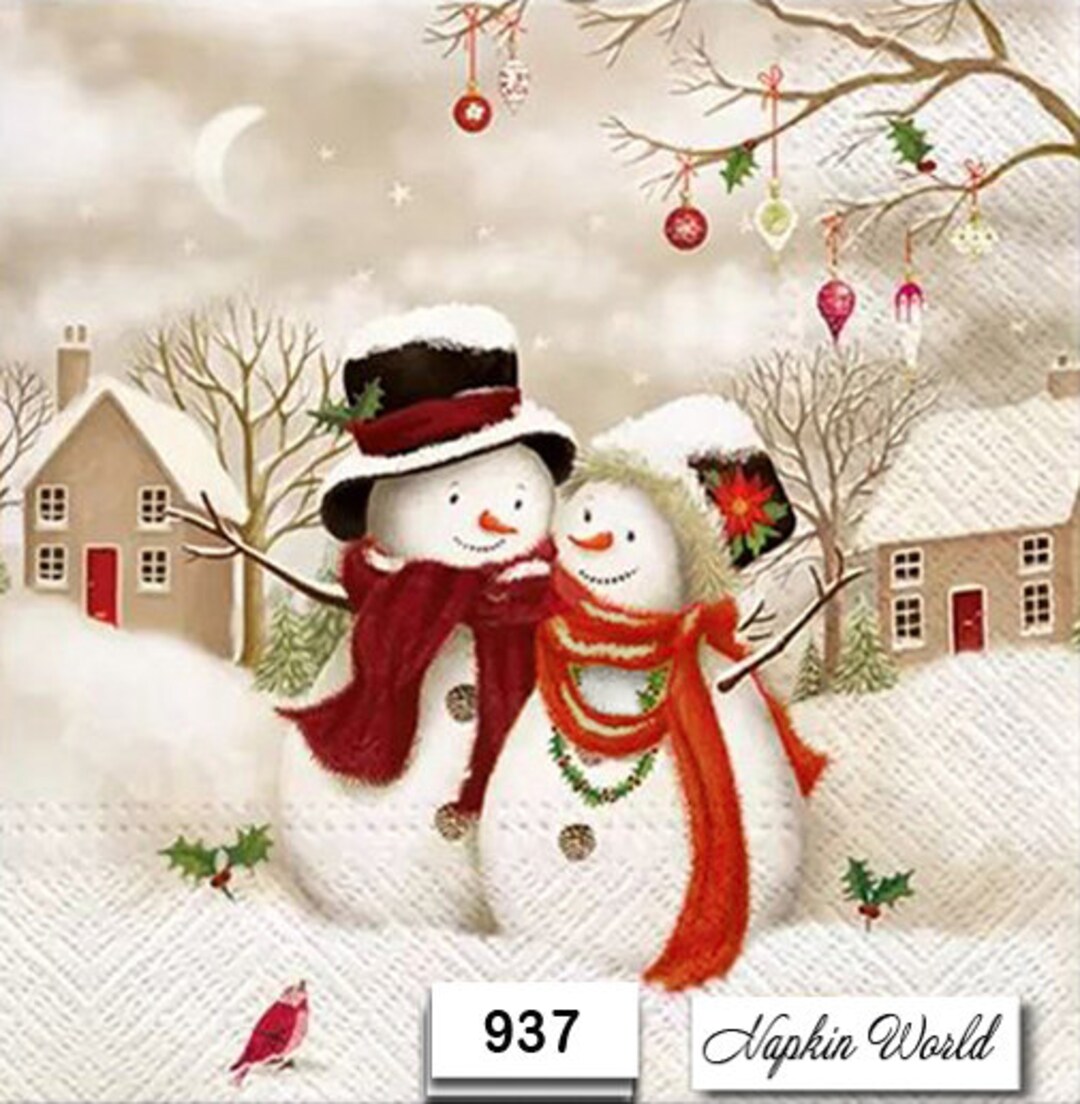 FREE SHIP Two Paper Luncheon Decoupage Art Craft Napkins design 937