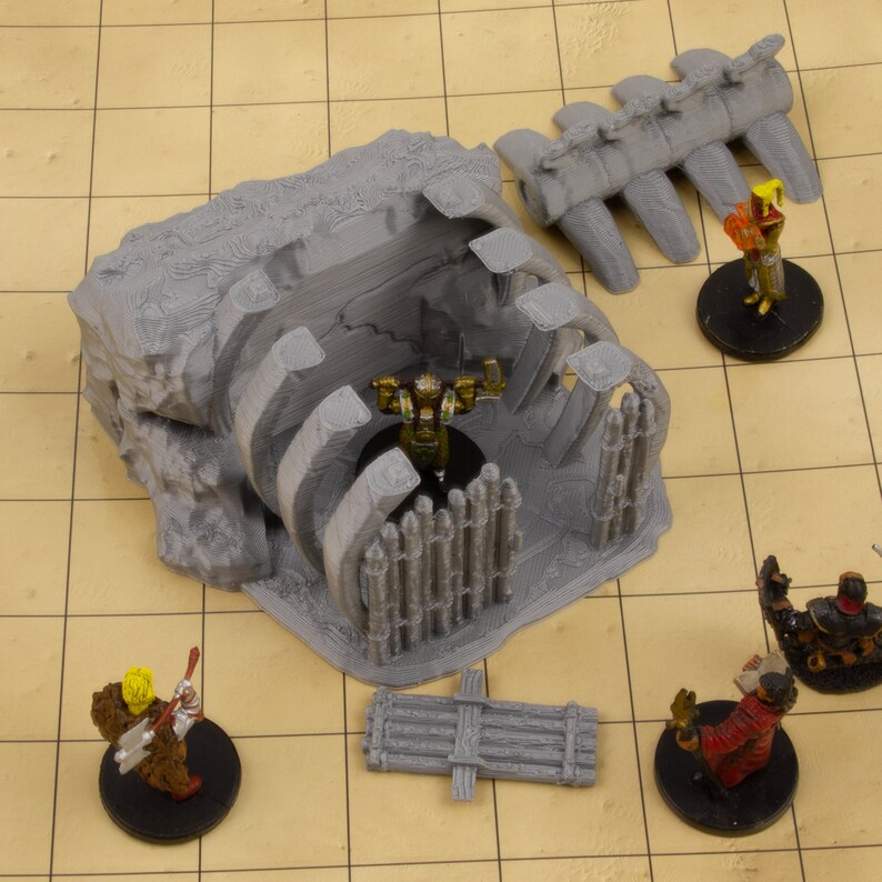 Boneyard Jail Cell inside a Rib Cage Miniature Terrain for Etsy