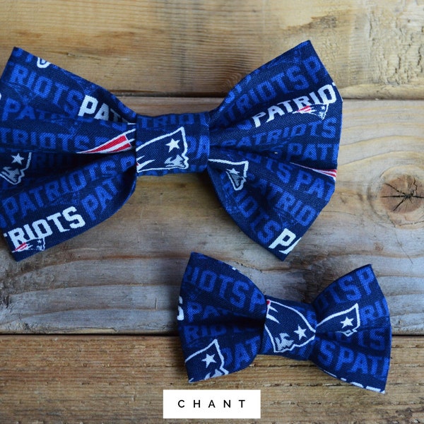 New England Patriots NFL/ Football Team Dog / Cat Collar Bow Tie OR Over-the-Collar Bandana (OTC)