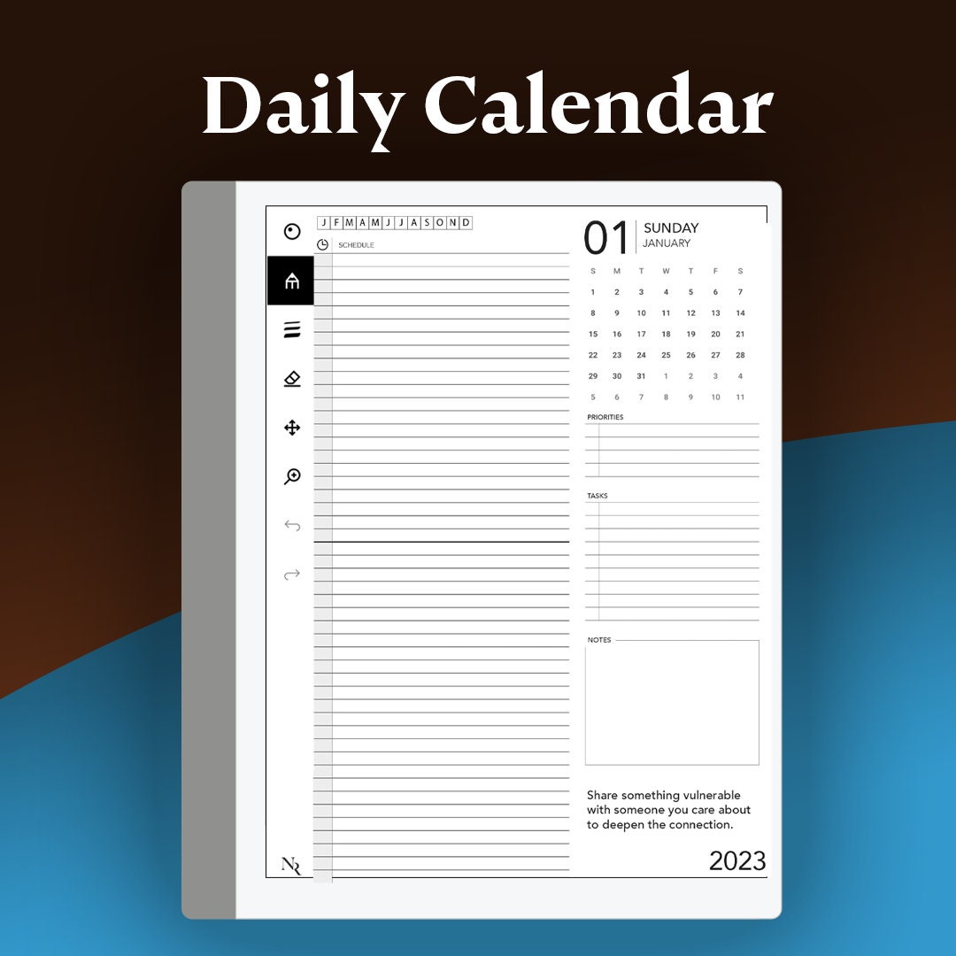 2023 Daily Calendar 2023 Daily Calendar Remarkable | Etsy Australia