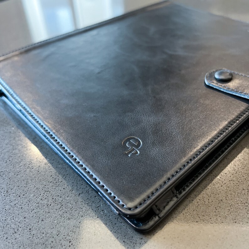 Remarkable Leather Folio Black Etsy