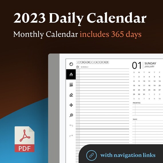 2023 Daily Calendar 2023 Daily Calendar Remarkable | Etsy Australia