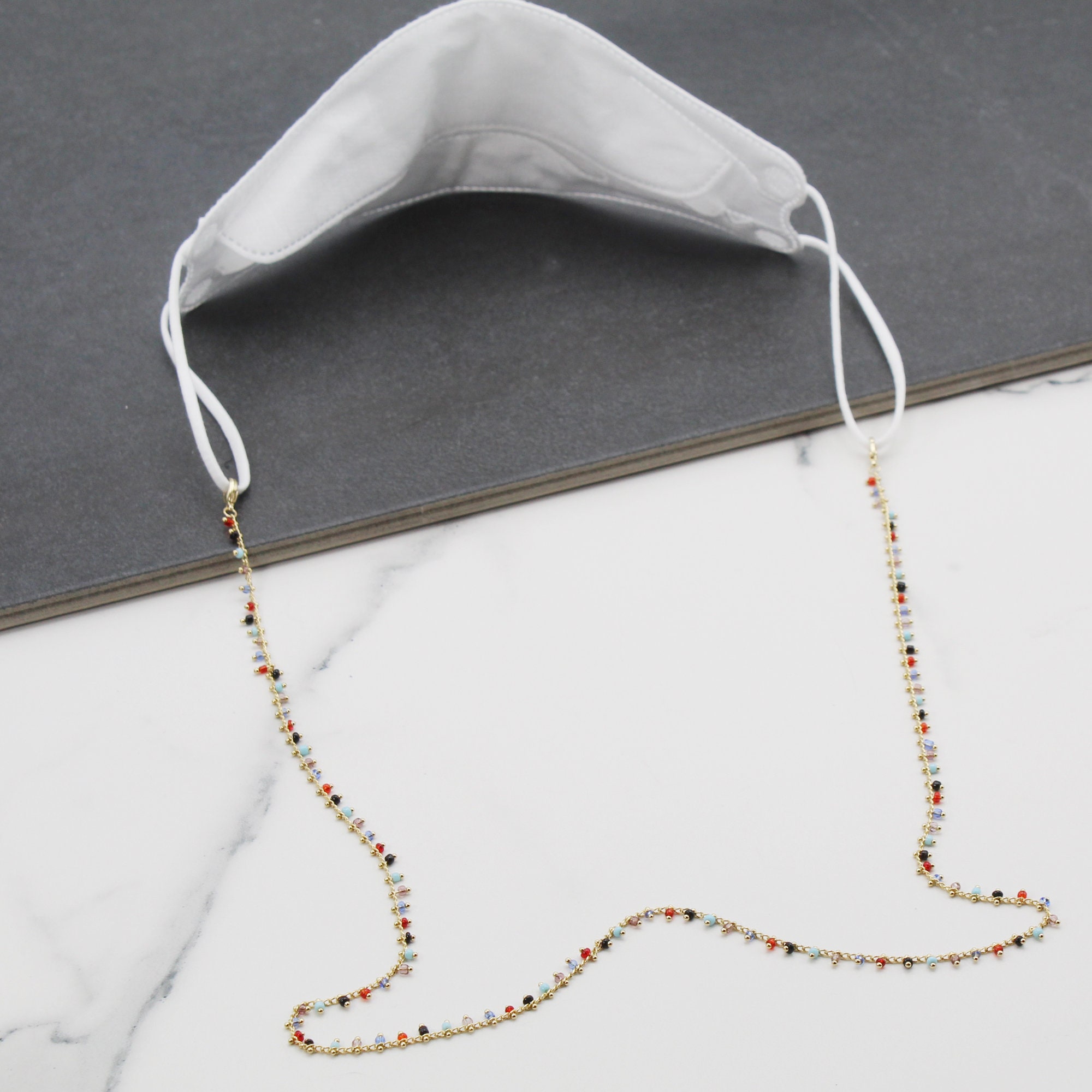 Face Mask Holder Beaded Chain Necklace 24inch Long for Women Etsy