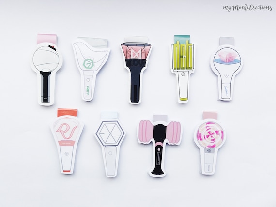 Kpop Lightstick Magnetic Bookmarks Sets Stationary Bts Got7 Etsy