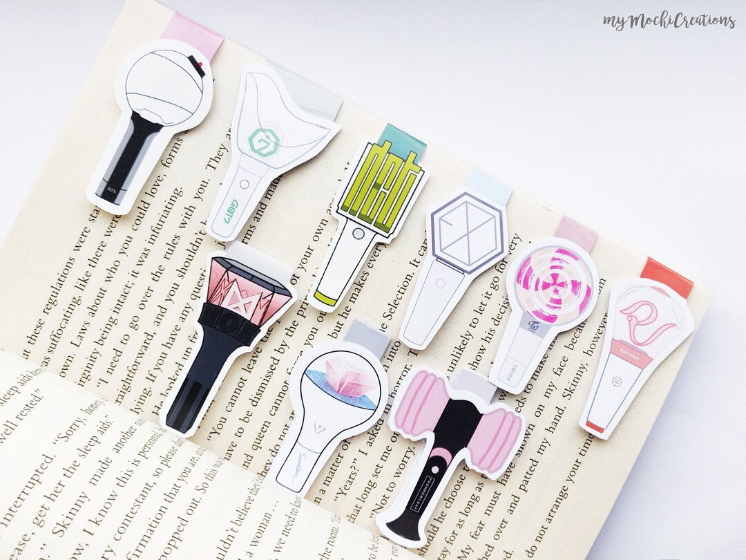 KPOP Lightstick Magnetic Bookmarks Sets Stationary BTS, GOT7, NCT, Exo ...