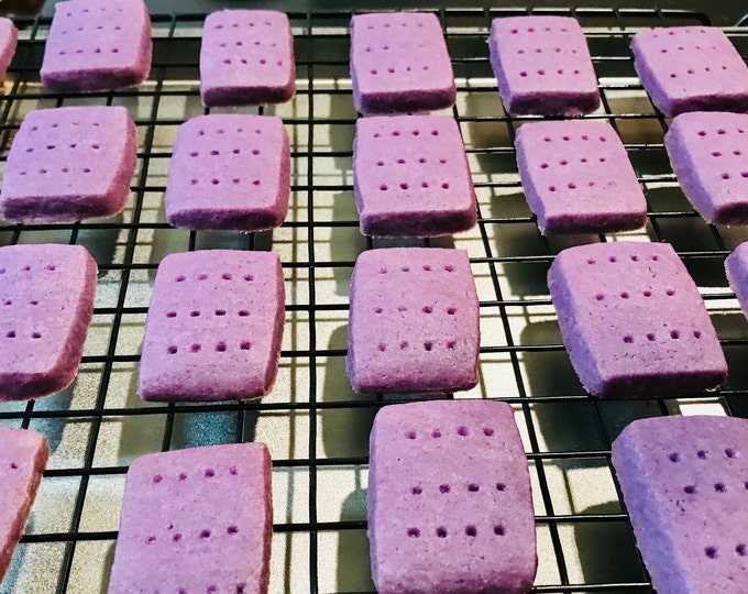 Homemade Ube Shortbread Cookies - Gluten-Free, Vegan (2 Dozen)
