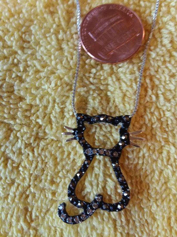 Beautiful Sparkling Cat Pendant Necklace FREE SHI… - image 1