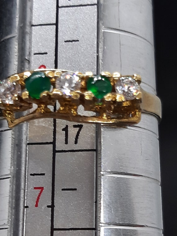 10kt natural green emerald eternity ring