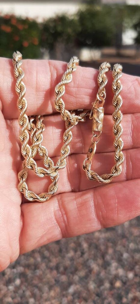 14kt Yellow Gold Silk Rope Diamond Cut 