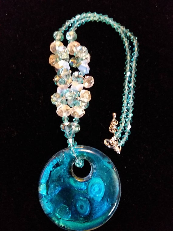 Beautiful Murano Glass Crystal Beaded Necklace FR… - image 5