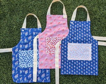 Reversible Apron, Toddler Apron, Kids Apron, Flowers