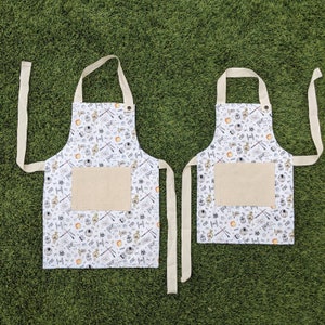 Toddler Apron, Kids Apron, Canvas Apron, White Star Wars
