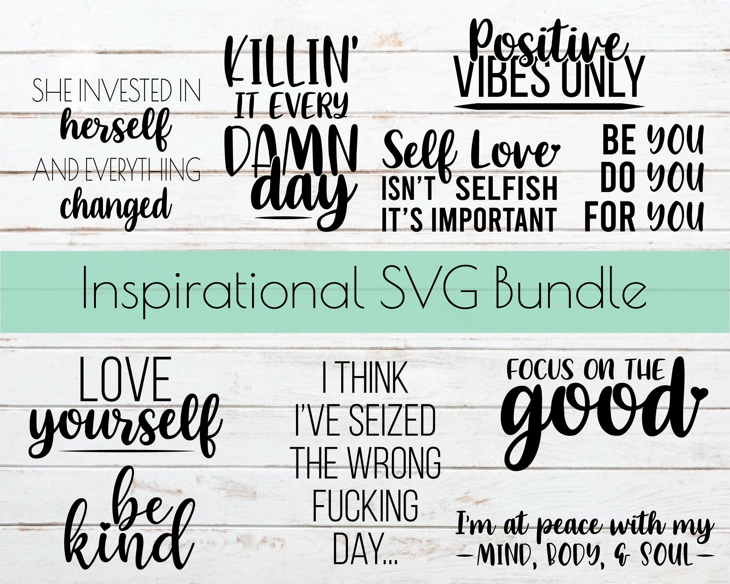 Inspirational SVG Bundle SVG png dxf Cricut | Etsy