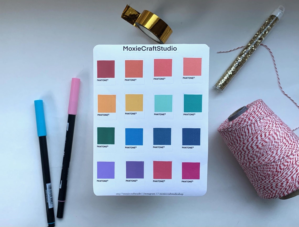 Jewel Tones Pantone // Handmade Peel off Sticker Sheet // 2 Etsy