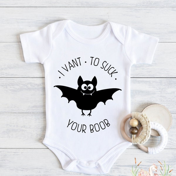 Funny First Halloween , I Vant To Suck Your Boob , Vampire Bat, Breastfeeding, Breastfed Baby, Breastfeeding unisex, Infant