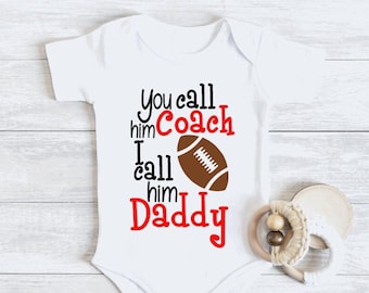 Football Coach Daddy Baby Bodysuit: Sports Season Outfit
