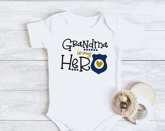 Grandpa Is My Hero Baby Bodysuit, Police Officer Gift