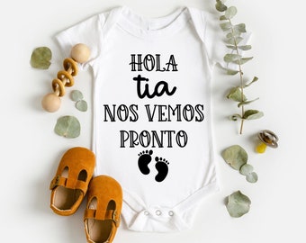 Hola Tia Baby Bodysuit: Spanish Pregnancy Announcement