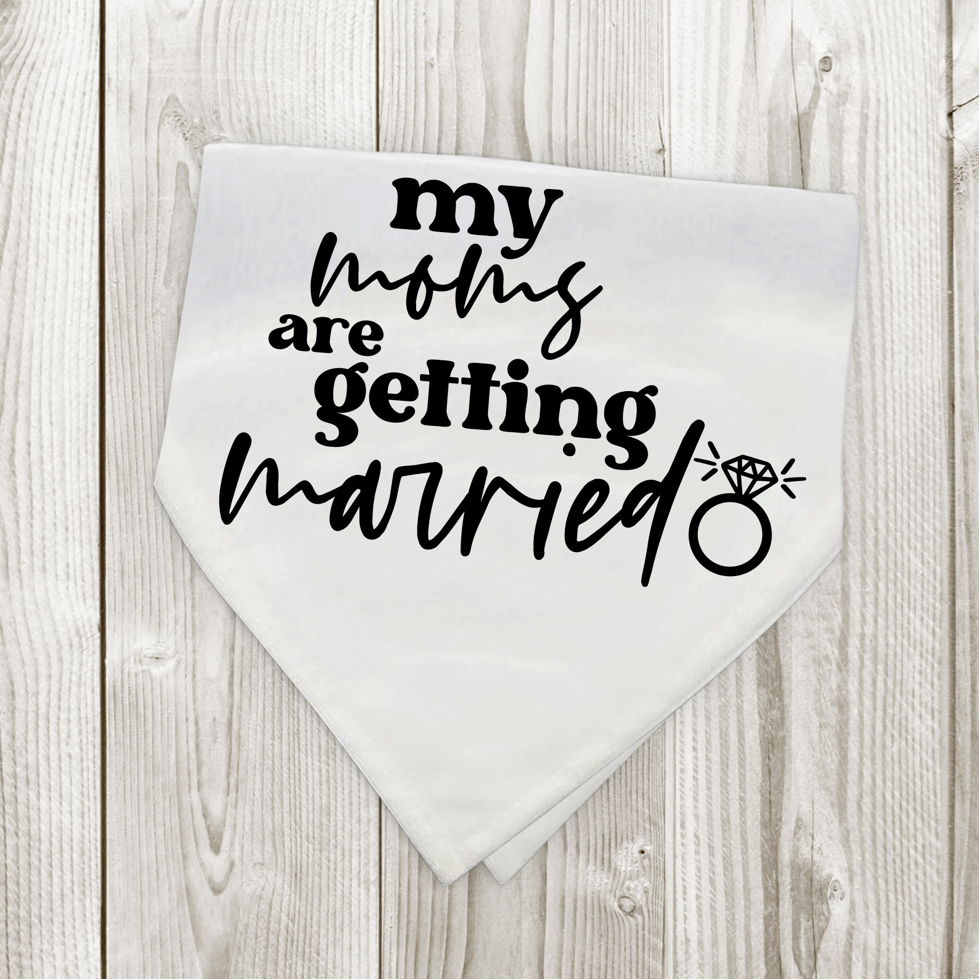 My Moms are Getting Married Dog Bandana: Lesbian Wedding Announcement