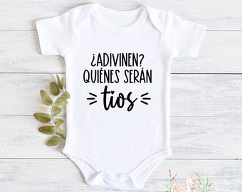 Spanish Pregnancy Announcement Baby Bodysuit: Aunt and Uncle Reveal