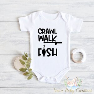 Crawl Walk Fish Baby Bodysuit: Future Fisherman Gear