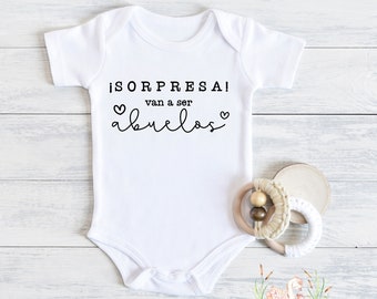 Spanish Baby Announcement Bodysuit: Sorpresa Abuelos