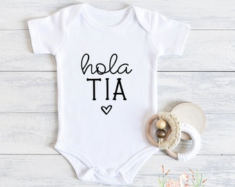 Hola Tia, Baby Pregnancy Announcement , Baby Reveal to Tia Sister Aunt Auntie Baby Announcement Gift, Spanish , Pregnancy reveal