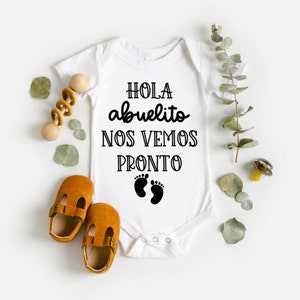 Hola Abuelito Baby , Español Pregnancy Baby Announcement , Spanish Bebé Reveal to Grandparents Abuelos, Hola Abuela y Abuelo