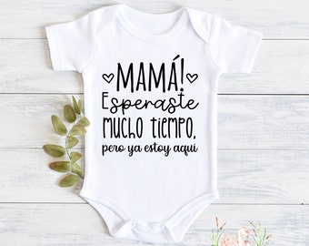 New mom to be , IVF Warrior  Gift, Mommy Has Waited a Long Time for Me Cute Baby Reveal to Wife, Hola Mami, New mom gift