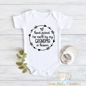 Hand picked for earth by my grandma in heaven Baby  ®, Newborn clothes, Baby boy, Baby girl bodysuit, Baby gift ,Baby gift, Memorial