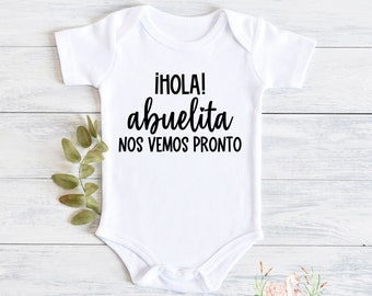 Hola Abuelita nos vemos pronto, Pregnancy Announcement, Baby, Reveal Pregnant, Grandparents, Gift for parents, Baby announcement in Spanish