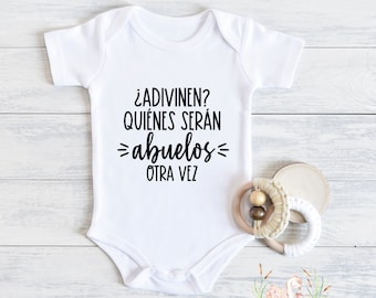 Spanish Pregnancy Announcement Baby Bodysuit: Abuelos Gift