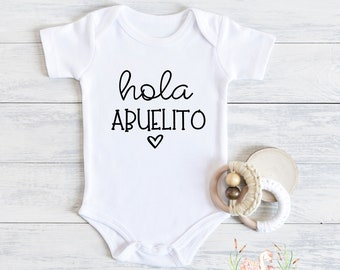 Hola abuelito Hola Abuela y Abuelo Pregnancy Announcement  Spanish gift for mom and dad - First time Grandparent gift - 1st grandbaby