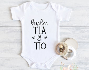 Hola Tia Y Tio Bodysuit: Spanish Baby Announcement Outfit