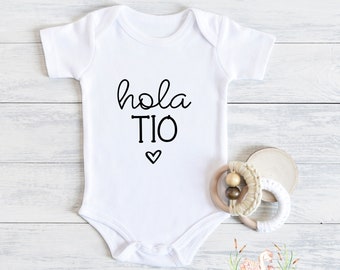 Hola Tio Baby Bodysuit: Spanish Pregnancy Announcement Gift