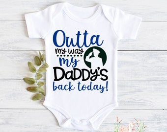 Military Dad Homecoming Baby Bodysuit, Funny Newborn Gift