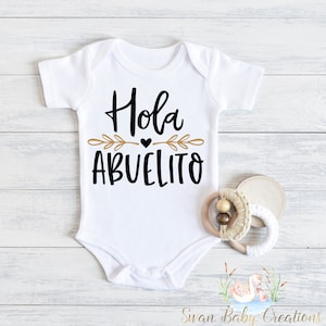 Hola Abuelito Baby Bodysuit, Spanish Grandpa Gift