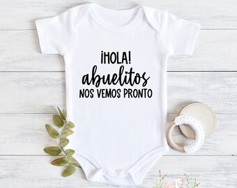 Hola Abuelitos Baby Bodysuit: Spanish Pregnancy Announcement