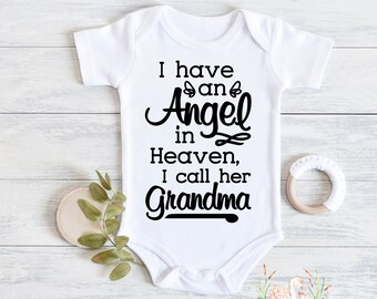 Angel Grandma Memorial Baby Bodysuit - Mourning Gift