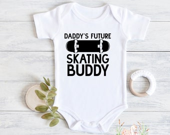 Skater Baby Bodysuit, Future Skating Buddy, Funny Baby Clothes, Skate Baby Outfit, Skateboarding Baby, Baby Announcement, Skateboard Shirt