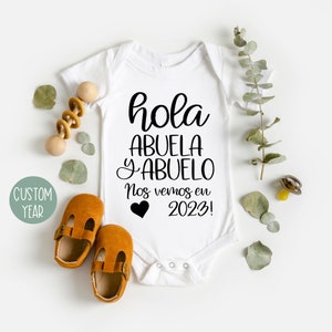 Abuela y abuelo  Grandparent Baby Reveal Spanish Pregnancy Announcement Abuelitos Pregnancy anuncio de bebé Announcement Anuncio de embarazo