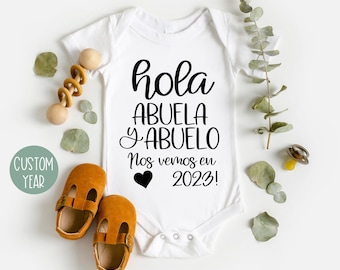 Spanish Grandparent Baby Reveal Bodysuit: Abuela y Abuelo Announcement