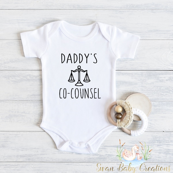 Daddy's Co-counsel Lawyer  Lawyer Baby Gift, Cute Attorney  Attorney Baby Shower Gift, Lawyer Bodysuit, Attorney Dad